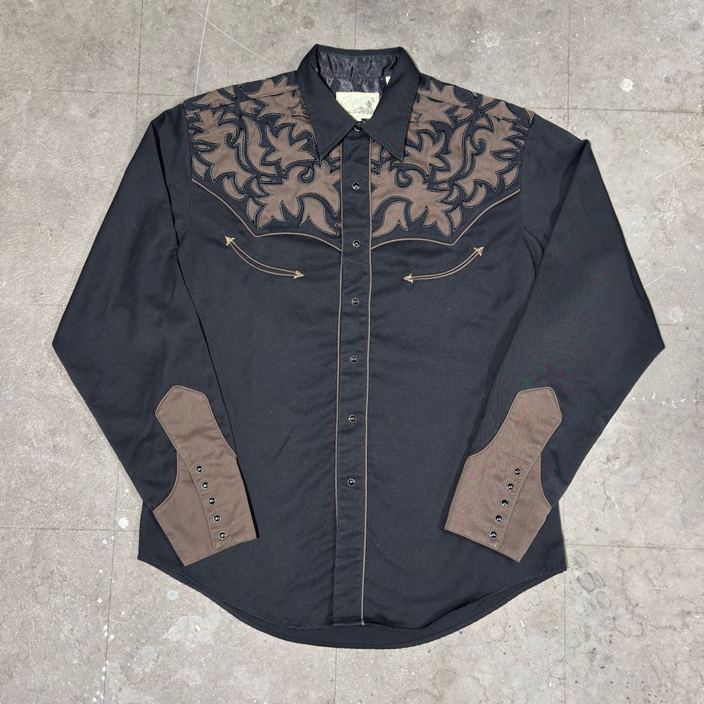 Roper Western Men's Black Pearl Snap Long Sleeve Embroidered Mens Shirt Large